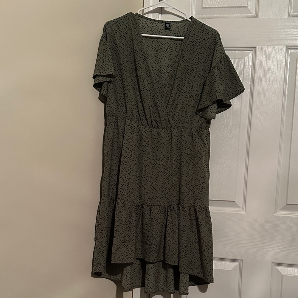SHEIN Olive High Low Dress
